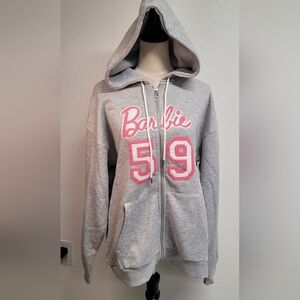 Forever 21 Barbie hoodie sweater size Large, grey